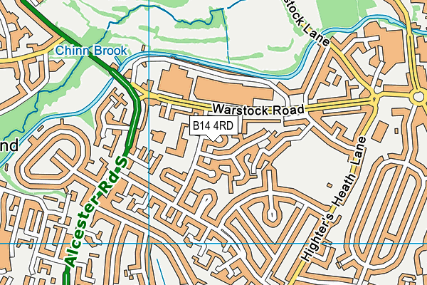 B14 4RD map - OS VectorMap District (Ordnance Survey)