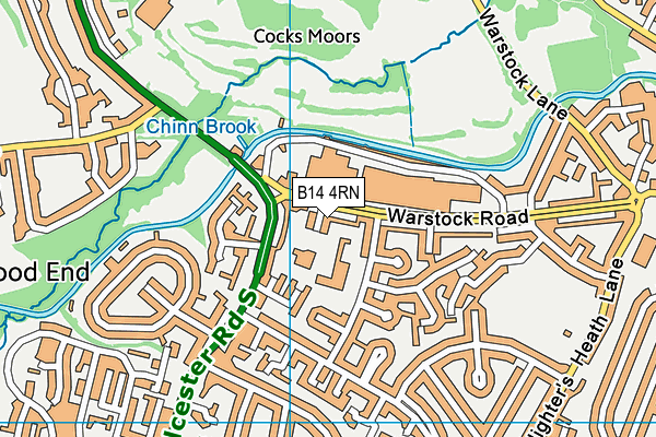 B14 4RN map - OS VectorMap District (Ordnance Survey)