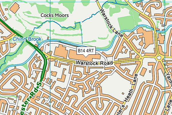 B14 4RT map - OS VectorMap District (Ordnance Survey)