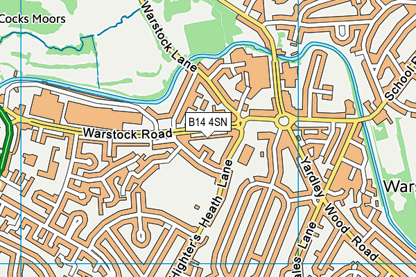 B14 4SN map - OS VectorMap District (Ordnance Survey)