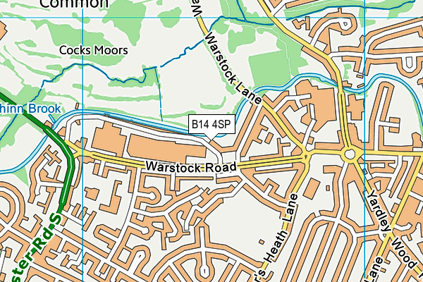 B14 4SP map - OS VectorMap District (Ordnance Survey)