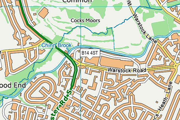 B14 4ST map - OS VectorMap District (Ordnance Survey)