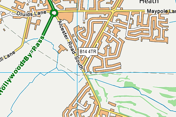 B14 4TR map - OS VectorMap District (Ordnance Survey)