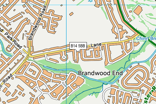 B14 5BB map - OS VectorMap District (Ordnance Survey)