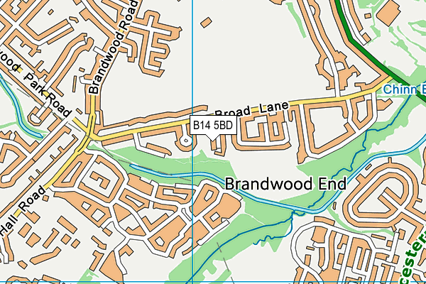 B14 5BD map - OS VectorMap District (Ordnance Survey)