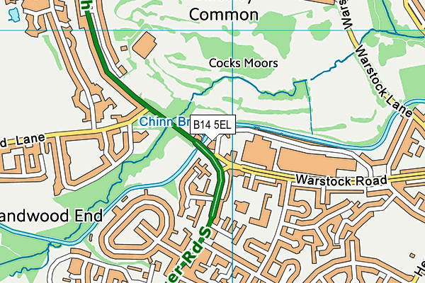 B14 5EL map - OS VectorMap District (Ordnance Survey)