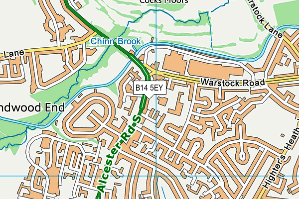 B14 5EY map - OS VectorMap District (Ordnance Survey)