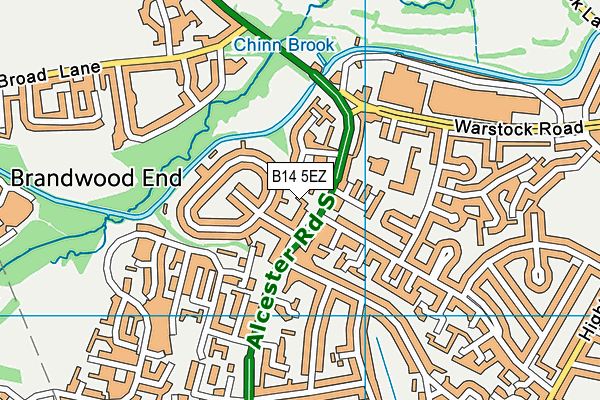 B14 5EZ map - OS VectorMap District (Ordnance Survey)