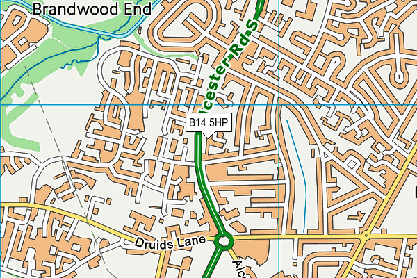 B14 5HP map - OS VectorMap District (Ordnance Survey)