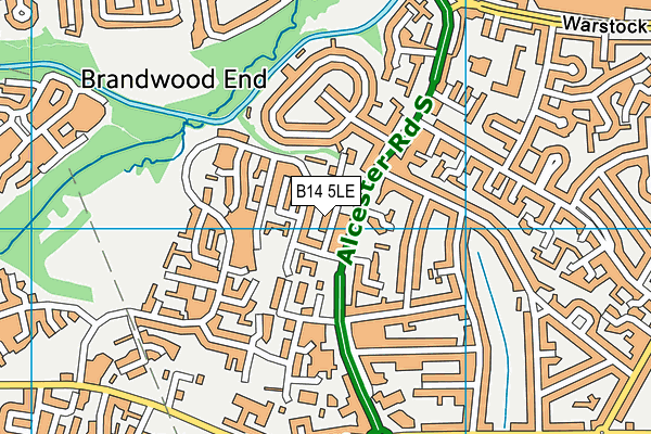 B14 5LE map - OS VectorMap District (Ordnance Survey)