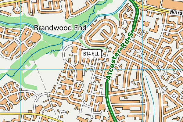 B14 5LL map - OS VectorMap District (Ordnance Survey)