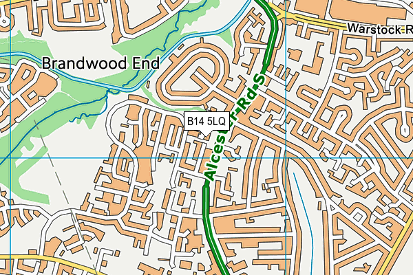 B14 5LQ map - OS VectorMap District (Ordnance Survey)