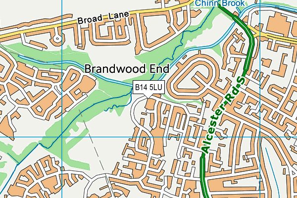 B14 5LU map - OS VectorMap District (Ordnance Survey)