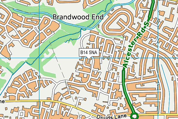 B14 5NA map - OS VectorMap District (Ordnance Survey)