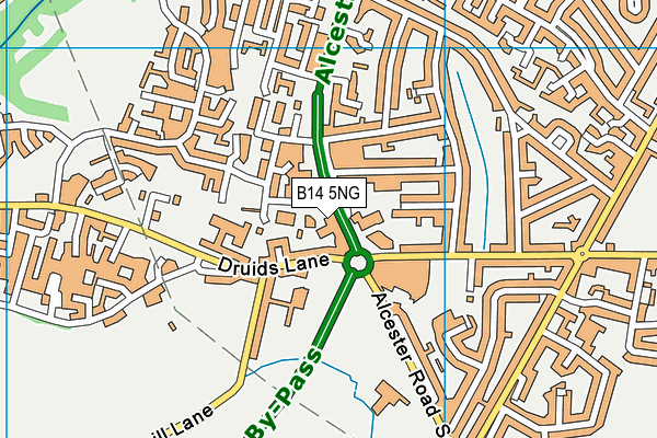 B14 5NG map - OS VectorMap District (Ordnance Survey)