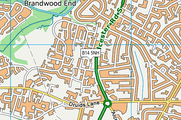 B14 5NH map - OS VectorMap District (Ordnance Survey)