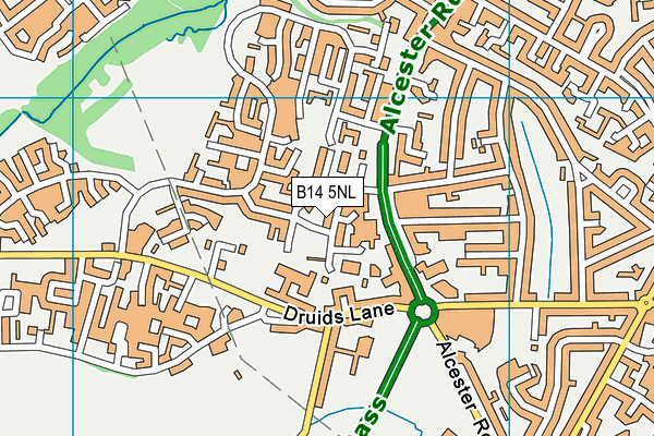 B14 5NL map - OS VectorMap District (Ordnance Survey)