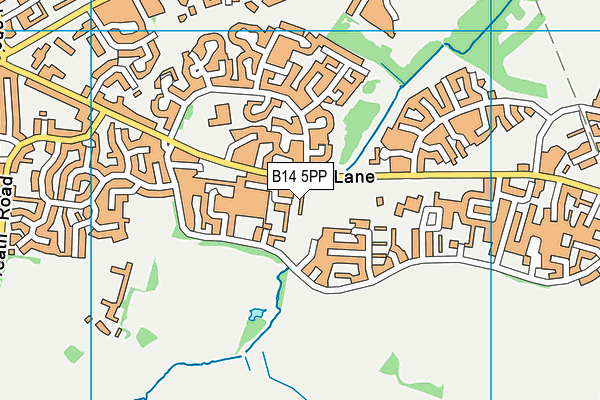B14 5PP map - OS VectorMap District (Ordnance Survey)