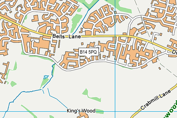 B14 5PQ map - OS VectorMap District (Ordnance Survey)