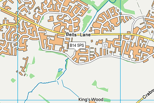 B14 5PS map - OS VectorMap District (Ordnance Survey)