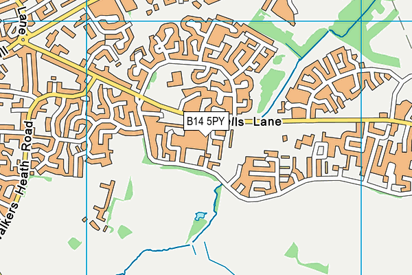 B14 5PY map - OS VectorMap District (Ordnance Survey)