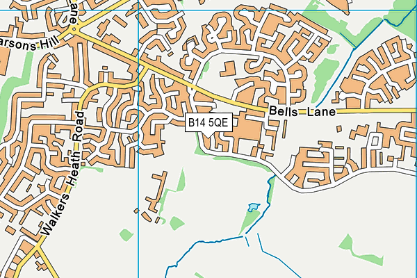 B14 5QE map - OS VectorMap District (Ordnance Survey)