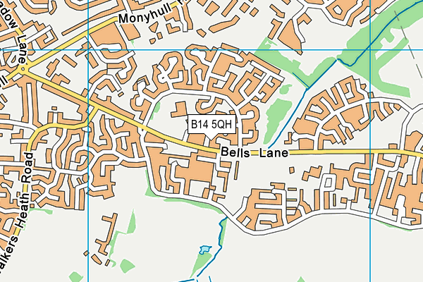 B14 5QH map - OS VectorMap District (Ordnance Survey)