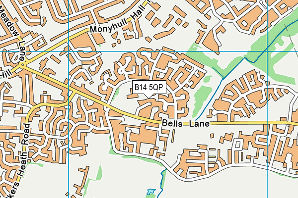 Bells Farm Primary School map (B14 5QP) - OS VectorMap District (Ordnance Survey)
