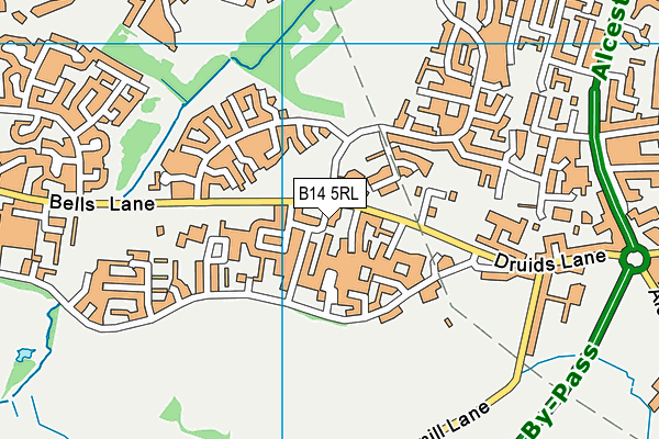 B14 5RL map - OS VectorMap District (Ordnance Survey)