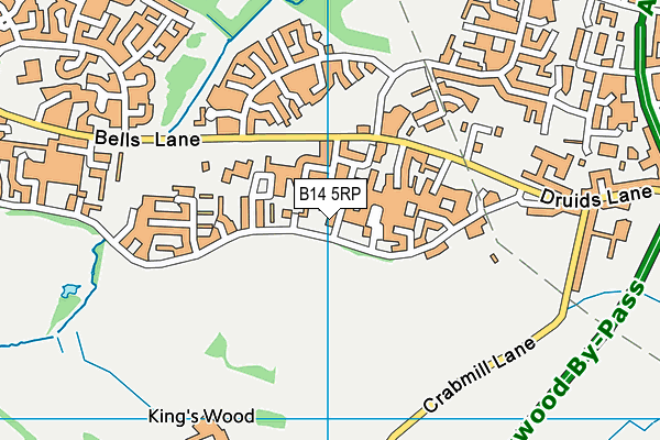 B14 5RP map - OS VectorMap District (Ordnance Survey)