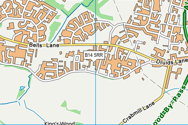 B14 5RR map - OS VectorMap District (Ordnance Survey)