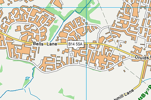 B14 5SA map - OS VectorMap District (Ordnance Survey)