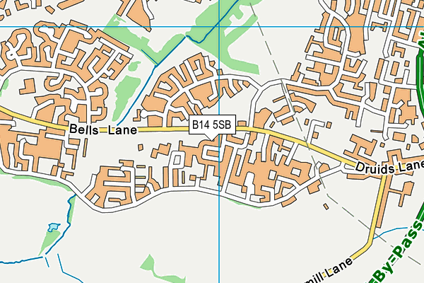 B14 5SB map - OS VectorMap District (Ordnance Survey)