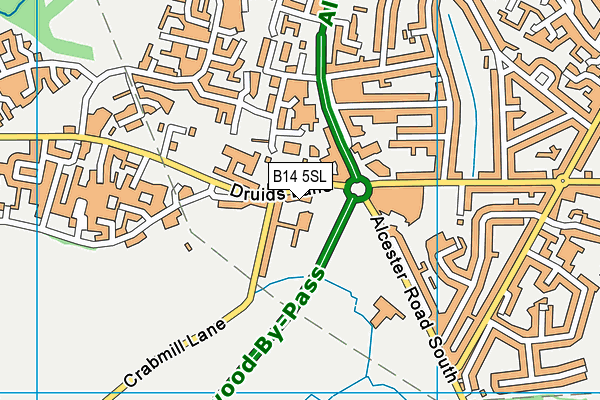 B14 5SL map - OS VectorMap District (Ordnance Survey)