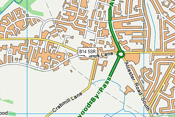 B14 5SR map - OS VectorMap District (Ordnance Survey)