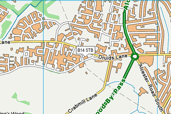 B14 5TB map - OS VectorMap District (Ordnance Survey)