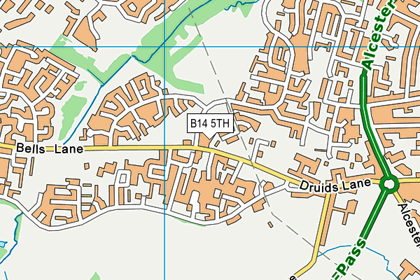 B14 5TH map - OS VectorMap District (Ordnance Survey)