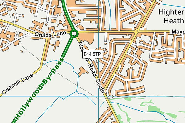 B14 5TP map - OS VectorMap District (Ordnance Survey)