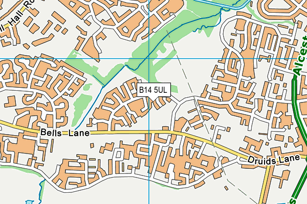 B14 5UL map - OS VectorMap District (Ordnance Survey)