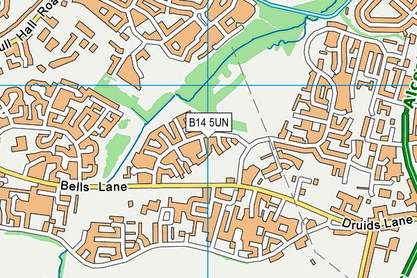 B14 5UN map - OS VectorMap District (Ordnance Survey)