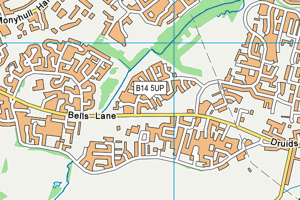 B14 5UP map - OS VectorMap District (Ordnance Survey)