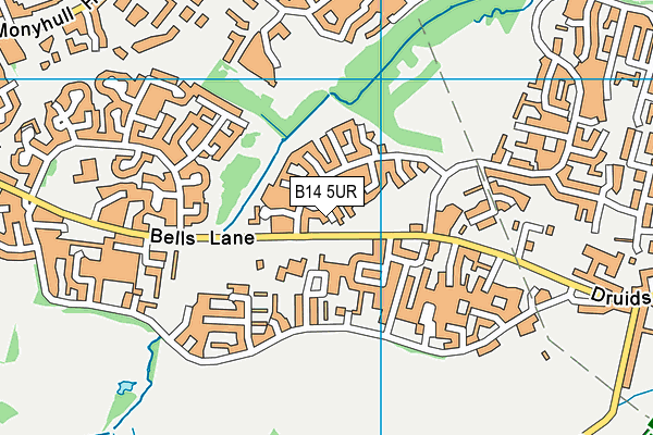 B14 5UR map - OS VectorMap District (Ordnance Survey)