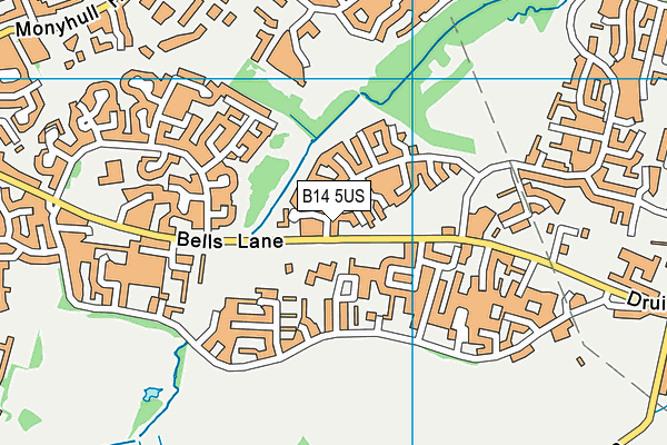 B14 5US map - OS VectorMap District (Ordnance Survey)