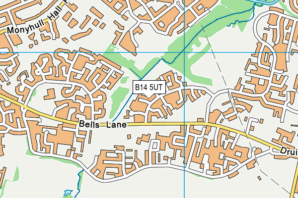 B14 5UT map - OS VectorMap District (Ordnance Survey)