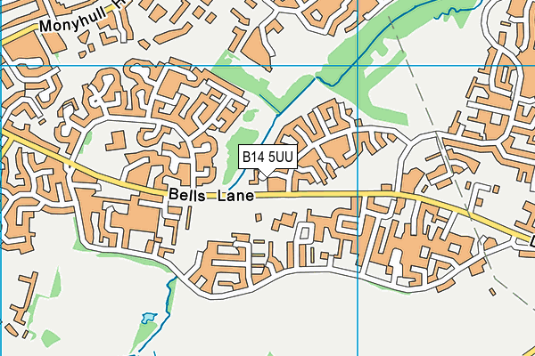 B14 5UU map - OS VectorMap District (Ordnance Survey)