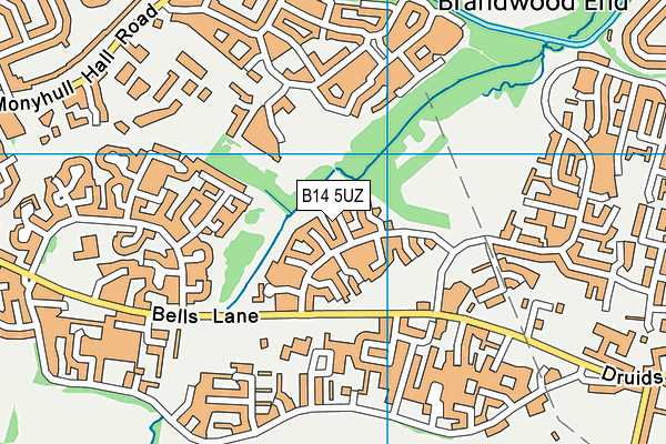 B14 5UZ map - OS VectorMap District (Ordnance Survey)