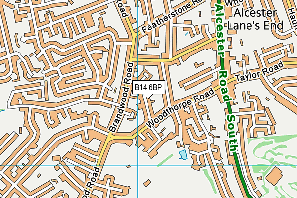 B14 6BP map - OS VectorMap District (Ordnance Survey)