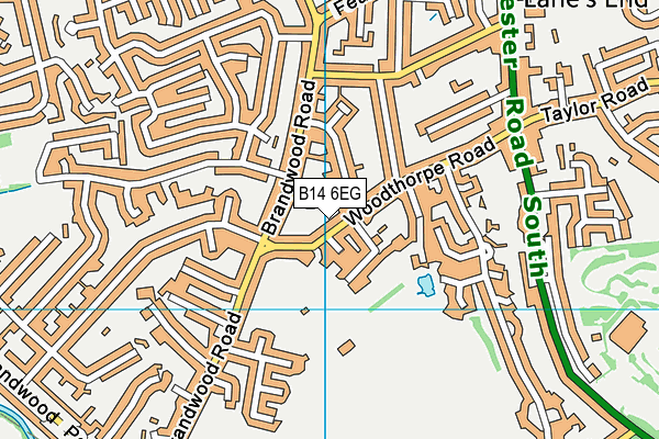 B14 6EG map - OS VectorMap District (Ordnance Survey)