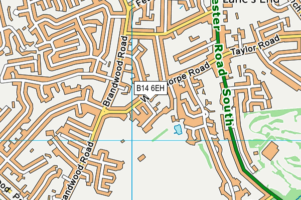 B14 6EH map - OS VectorMap District (Ordnance Survey)