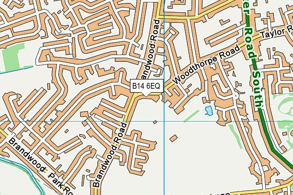 B14 6EQ map - OS VectorMap District (Ordnance Survey)